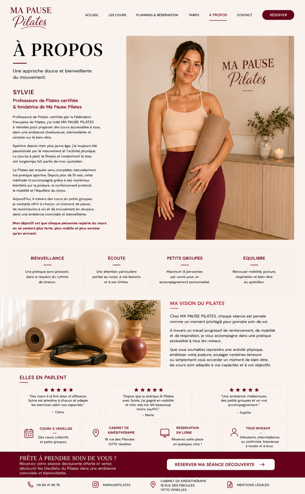 À propos de Sylvie, professeure de Pilates à Venelles