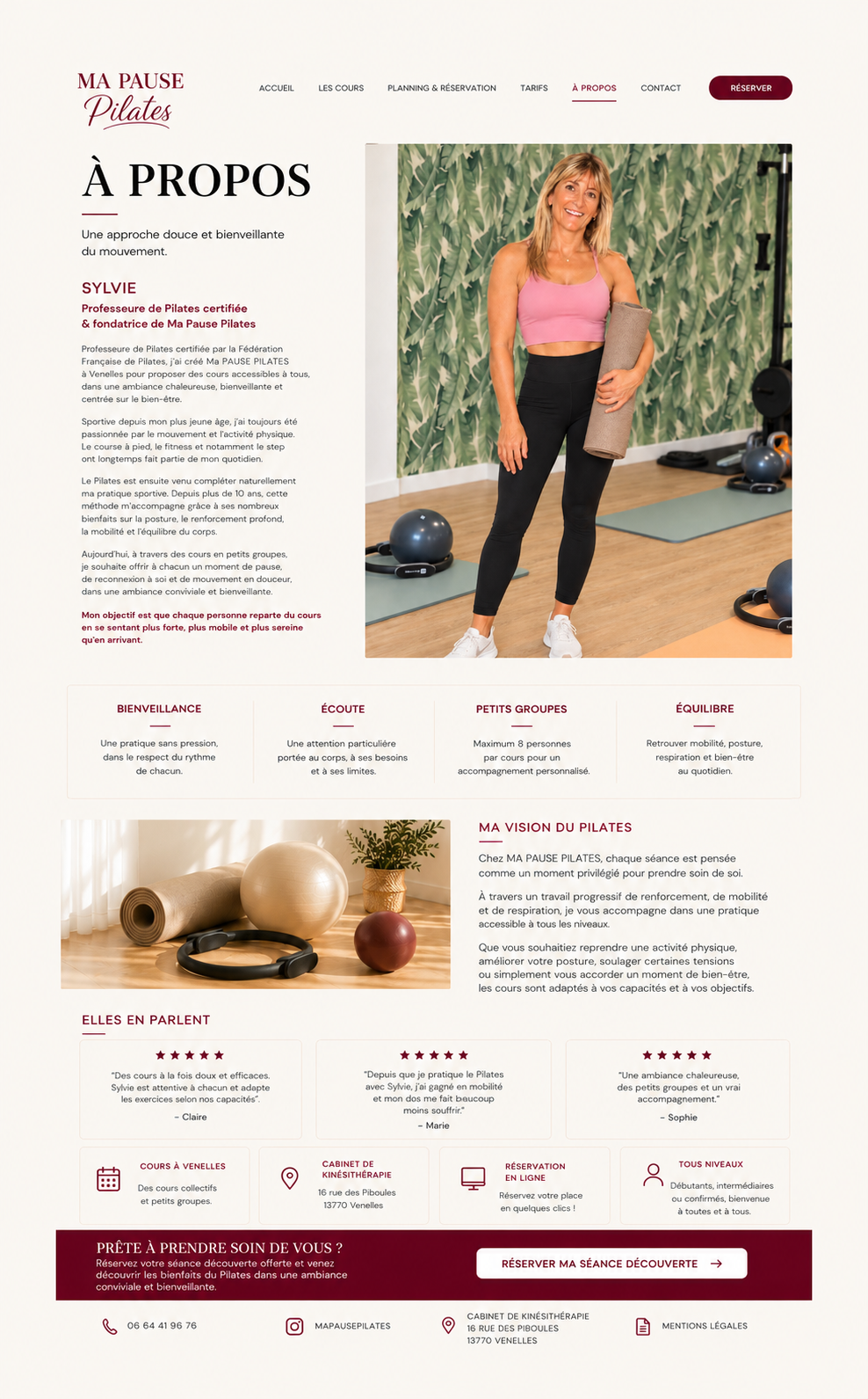 À propos de Sylvie, professeure de Pilates à Venelles